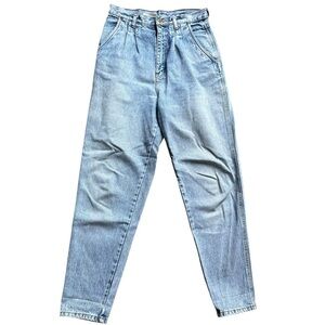 Vintage Bill Blass 80's Distressed High Waist Mom Pleated Jeans Size 10